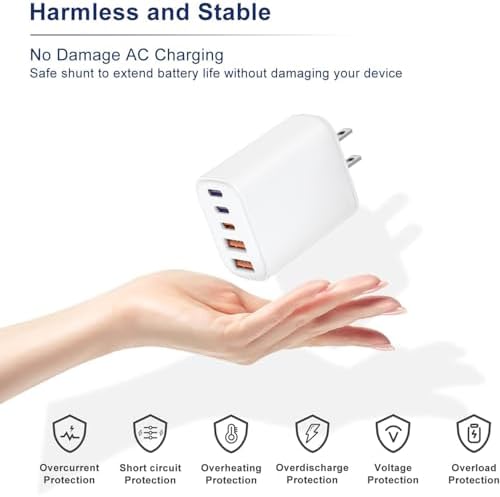 Fast Charging Multi-Port USB C Power Adapter – 5-Port 40 W Wall Charger for i Phone 16 Pro Max, 16 Pro, 15 Pro Max, and More – Compact Cube Design with 3 USB-C and 2 USB-A Ports – Ideal for Efficient Device Charging in Homes and Offices – Built-in Safety Features for Overcharging Protection – Perfect for Busy Professionals and Families