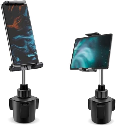 Premium le Quiven Car Cup Holder Phone and Tablet Mount – Secure Cradle for Samsung Galaxy S25 Series & i Phone 16-11 – Effortless Hands-Free Navigation and Entertainment with 360-Degree Adjustability – Tool-Free Installation for All Devices Up to 8.3″ – Ultimate Vehicle Accessory for Enhanced Safety and Convenience