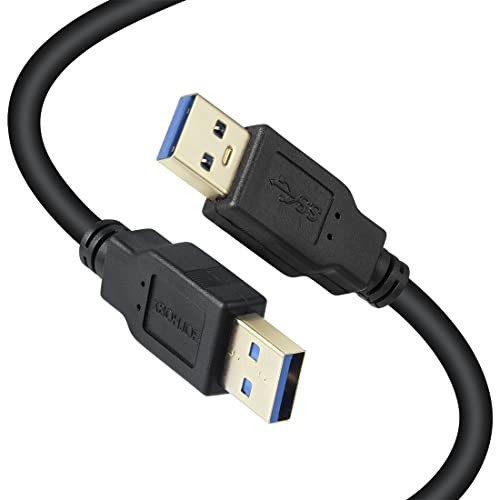 High-Speed 15 FT USB 3.0 Male to Male Cable for Seamless Device Connectivity – Universal Type A Connector, 5 Gbps Data Transfer Rate, Ideal for External Hard Drives, Cooling Fans, DVD Players, and More – Durable Black Design for Optimal Performance and Flexibility
