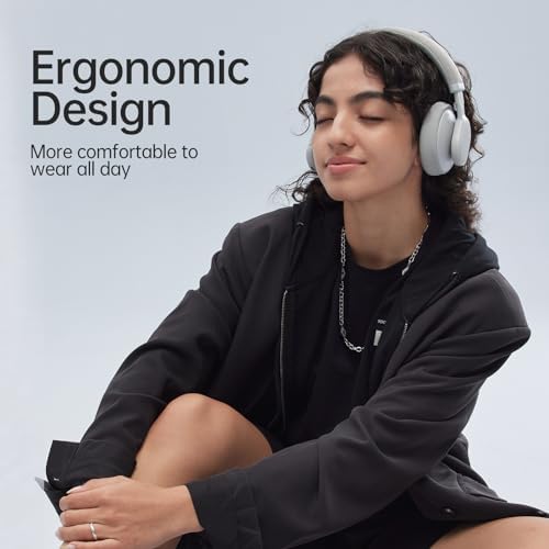 Discover the Ultimate Audio Escape with FINGERTIME’s Bluetooth 5.3 Over-Ear Headphones – Advanced Active Noise Cancelling, Unmatched 40-Hour Playtime, and Luxurious Comfort in a Sleek Grey Finish for Effortless Audio Bliss and Flawless Connectivity