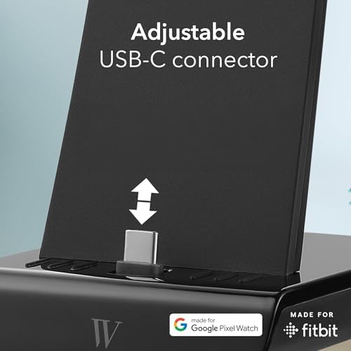 Wasserstein 3-in-1 USB-C Charging Hub for Google Pixel Devices and Fitbit: Ultimate Rapid Charging Station for Pixel Watch and Fitbit Versa 3/4 – Streamlined, Durable, and Travel-Friendly Power Solution for Home or Office Efficiency