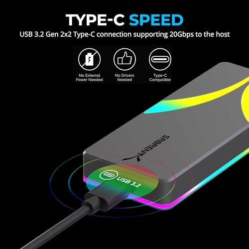 SABRENT USB-C M.2 2230 NVMe SSD Enclosure – Achieve 10 Gbps Transfer Speeds with UASP & Trim Support for Seamless Data Management on Windows, mac OS & Linux – Compact, High-Performance Storage Solution for Tech Professionals and Enthusiasts
