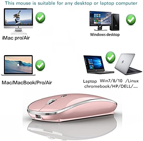Premium Wireless Mouse for Mac and Windows – Ergonomic, Rechargeable, and Silent Click Design for Enhanced Productivity on Mac Book, Chromebook, and PC – Ideal for Travel and Home Office Setup – Durable and High-Precision Tracking