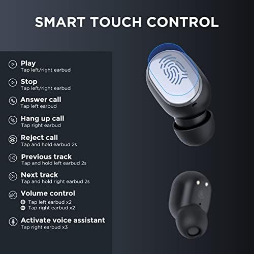 HTC True Wireless Bluetooth Earbuds 2 – Superior ENC Noise Cancellation for Crystal-Clear Calls, IPX5 Waterproof for Active Lifestyles, 32 Hours of Playtime, Integrated Mic & Volume Control for Enhanced Gaming, Running, and Daily Use – Exceptional Sound Quality & Compatibility