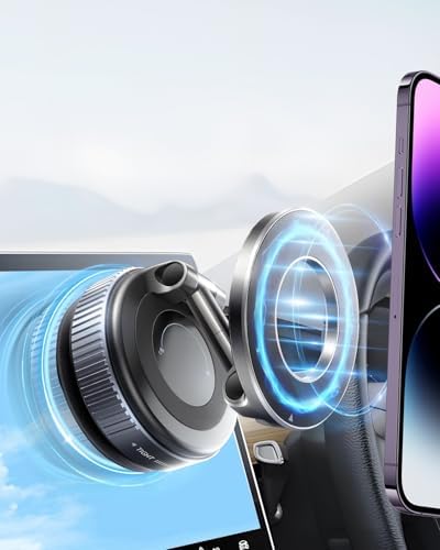 2025 Upgraded Vacuum Magnetic Phone Holder, Car Phone Holder for Magsafe [89+LBS Suction & 2800gf Magnetic] Suction Cup 360° Adjustable Phone Mount Car Truck Accessories for Women Men – Enhanced Compatibility and Speed
