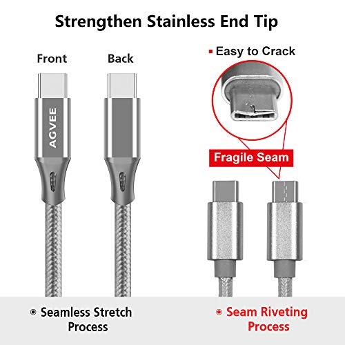 AGVEE 15 ft Braided USB-C Charging Cable – Dual Pack of Extra Long Type-C Cords for Rapid Charging Android Devices, Tangle-Free Durability, Perfect for Samsung S10, S9, and Note Series – Elevate Your Charging Experience with Reliable Performance and Seamless Connectivity