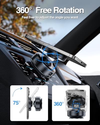 Revolutionary Electric Vacuum Suction Car Phone Holder – 360° Rotating Magnetic Mount for Ultimate Flexibility – Adjustable Stand for i Phone 12-16 Series – Unmatched Stability with Strong Suction for Safe Driving and Navigation – Hands-Free Convenience for Every Journey