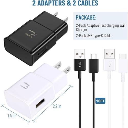 Fast Charging USB Type C Cable for Samsung Galaxy Devices – 6.6 Ft Durable Charger Cord for S25/S24/S23/S22/S21/S20/S10 Series, Note 8/9/10/20 – Enhanced Power Delivery and Universal Compatibility for Optimal Performance