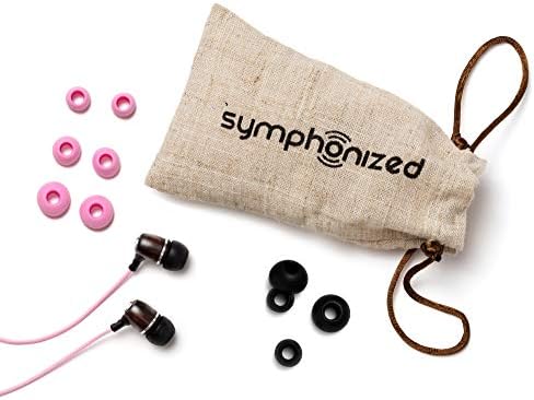 Experience Premium Sound with Symphonized Bling Genuine Wood In-Ear Noise-Isolating Headphones – Eco-Friendly Design, Built-In Mic, and Tangle-Free Nylon Cable for Enhanced Audio Compatibility in Gray