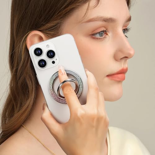 Glamorous Guppy Magnetic Phone Ring Holder – 360° Rotating Glitter Grip for i Phone 12-16 Pro Max – Stylish Mag Safe-Compatible Accessory for Enhanced One-Handed Control – Elevate Your Mobile Experience with Secure Stability and Chic Design
