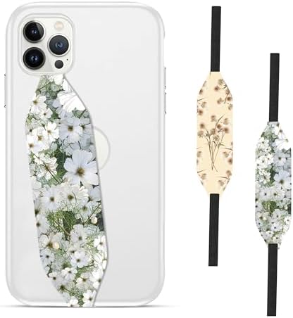 Floral Lace Anti-Slip Phone Grip Strap Set – Customizable Detachable Holder for Enhanced Smartphone Security, Reversible Design for Personalized Style, and Effortless Wireless Charging Compatibility – Elevate Your Daily Mobile Experience with Fashion and Functionality