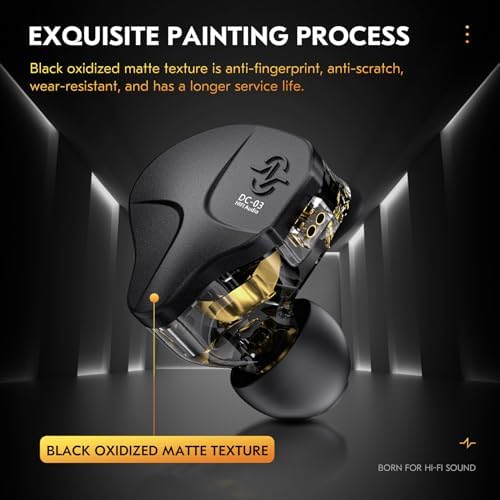 CCZ DC03 Hi-Fi Gaming IEMs: Immersive Deep Bass Wired Earbuds with Detachable Mic for Ultimate Gaming and Music Experience, Ergonomic Noise Cancelling Design for Exceptional Audio Clarity and Broad Device Compatibility