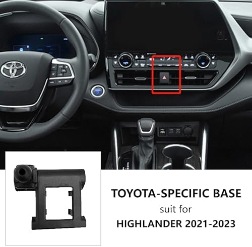 Enhanced UDIWOK Highlander Car Mount for 2021 Toyota Highlander – Premium Mobile Phone Holder with 360-Degree Rotation for Safe Hands-Free Driving, Easy Installation, and Universal Smartphone Compatibility