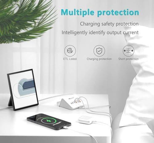 VHBW 35 W 6-Port USB C Charging Hub – Innovative Multi-Device Fast Charging Station with 3 USB-C & 3 USB-A Ports – Optimal Compatibility for i Phone 14/13/12 & Samsung Galaxy S23/S22/S21 – Smart Power Distribution for Rapid Charging Efficiency