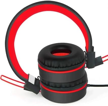 Kid-Friendly USB Type C Headphones with LED Lights – Safe Volume Limiter (85 d B/94 d B) for School Use, Foldable On-Ear Design for Comfort and Portability, Integrated Microphone for Learning and Gaming Fun – Perfect for i Pad and More