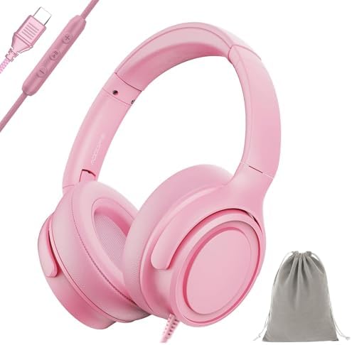 Experience Ultimate Sound Clarity with Stylish Purple USB C Wired Over-Ear Headphones – Immerse Yourself in Exceptional Hi-Fi Stereo Audio and Advanced Noise Isolation for Unmatched Comfort, Ideal for Music Aficionados and Professionals, Fully Compatible with USB C Devices