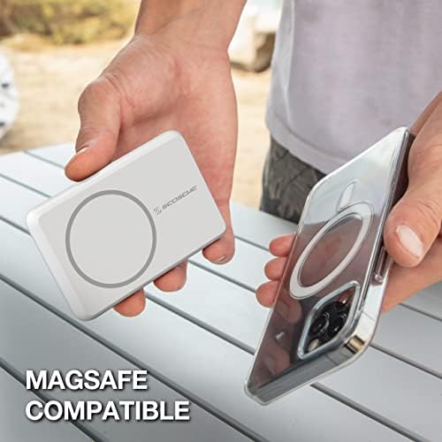 Scosche PBQ5 MS Go Bat 5,000 m Ah Fast Wireless Power Bank – Sleek Portable USB-C Charger for Mag Safe & USB-C Devices, Effortless Charging on the Go, Ideal for Travel and Daily Use