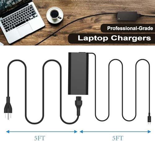 High-Performance 90 W USB-C AC Adapter for Dell Laptops – Universal Compatibility Charger for Latitude & XPS Series – Fast Charging with Enhanced Efficiency, Includes Power Cable & 12-Month Warranty – Ideal Replacement for Original Models Like TDK33, PM170, and More