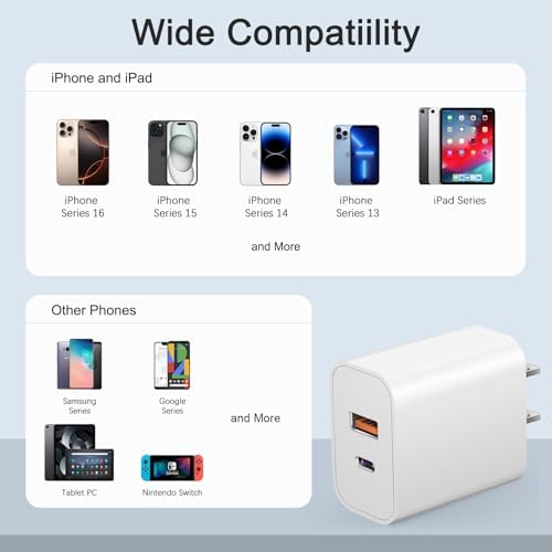Compact 20 W USB C Wall Charger Set – Fast Charging 4-Pack in Stylish Purple for i Phone 16, Samsung, and Android Devices – Ultimate Portability and Efficiency for On-the-Go Power Needs