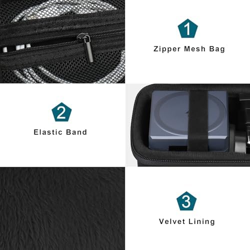 Canboc Premium Travel Case for Anker 3-in-1 Cube 15 W Max Fast Charging Foldable Wireless Charger – Portable, Durable, and Sleek Black Design with Integrated Zipper Mesh Pocket for USB Cable Storage – Essential Accessory for On-the-Go Charging Solutions