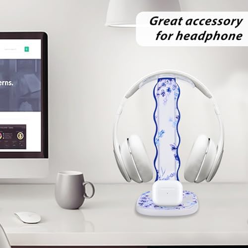 CamyCosy Headphone Holder for Desk, Gaming Headset & Earphone Stand with Tulip Flowers Pattern – Enhanced Compatibility and Speed