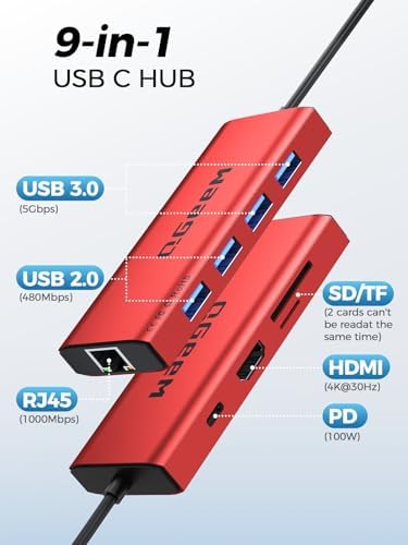 Unlock Seamless Connectivity with the QGee M 9-in-1 USB C Hub – The Ultimate Multi-Port Adapter for High-Speed Data Transfer, 4 K HDMI Output, and 100 W Power Delivery – Perfectly Compatible with Mac Book Pro, Air, i Pad, Dell, HP, Lenovo, and Chromebook – Compact, Stylish Blue Design for On-the-Go Professionals and Creatives