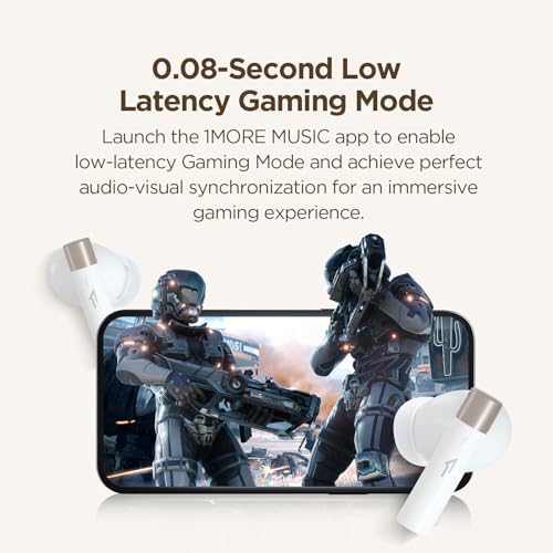 1 MORE Q30 Wireless Earbuds – Advanced 42 d B Active Noise Cancelling with Spatial Audio, Bluetooth 5.3 Connectivity, and Low Latency Gaming Mode for Seamless Audio Experience – 30 Hours Playtime and AI-Enhanced Clear Calling with 6 Microphones – Ultimate Comfort and Durability for Music and Gaming Enthusiasts