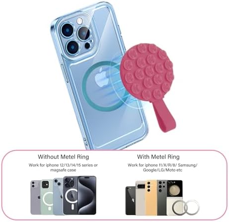Stylish Pink Silicone Magnetic Suction Cup Phone Mount – Ideal Hands-Free Holder for i Phone Mag Safe Cases, Perfect for Tik Tok, Video Calls, and Shower Use – Unmatched Stability on Any Flat Surface for Everyday Convenience
