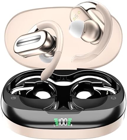 Premium Bluetooth Sports Headphones 5.4 – 50 Hours of High-Fidelity Playback, Superior Bass Enhancement, Over-Ear Design with Secure Hook Fit, Advanced ENC Noise Cancellation, IPX5 Waterproof for Extreme Durability – Ideal for Athletes and Music Enthusiasts