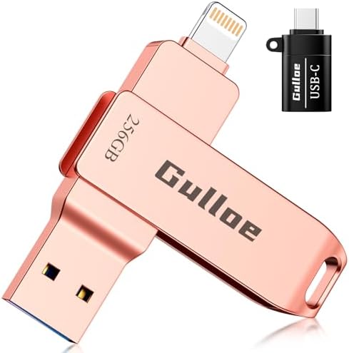 Gulloe 512 GB Flash Drive for i Phone, i Pad, Android & PC – Effortless Plug and Play USB Memory Stick with No App Needed, Sleek Metal Silver Design for Fast Photo and Video Backup, Perfect Storage Expansion Solution