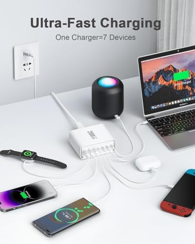 40 W Dual PD Fast Charging 4-Port USB C Charger Block Duo – Universal Compatibility for i Phone 16-11 Pro Max & Samsung Devices – Efficient Multi-Device Power Adapter for Home, Office, and Travel Use