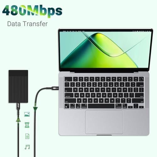 Ultra-Fast USB 4 Data Cable (1.5 FT, 2-Pack) – 40 Gbps Transfer Speed & 240 W Rapid Charging, Compatible with i Phone 15 Series, Samsung Galaxy & Thunderbolt 4/3 Devices – 8 K/6 K/5 K Video Output for Unmatched Performance and Versatility