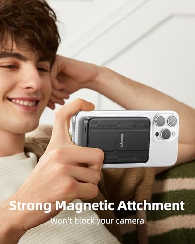 Ultra-Slim Magnetic Wireless Charger with 10,000 m Ah Power Bank and Foldable Stand – Fast Charging for Effortless Device Compatibility and Hands-Free Convenience