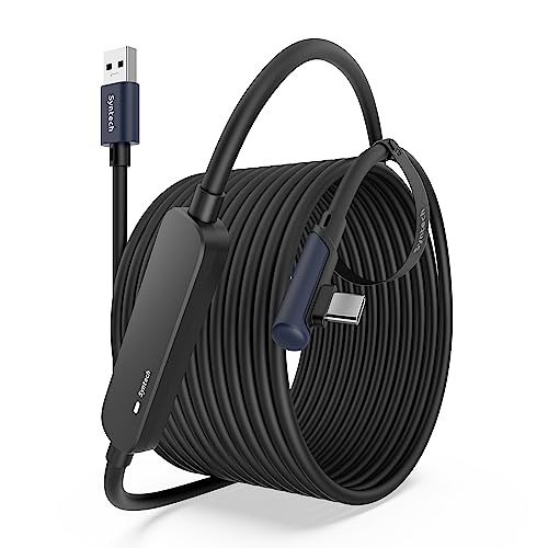 Syntech 16 FT Link Cable for Oculus Quest 3 & PCVR – High-Speed USB 3.0 to USB C Cable for Enhanced Gaming Experience – Compatible with Meta Quest 2, Pro, Pico 4 & More – Durable, Flexible Design for Seamless VR Connectivity