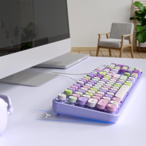 Experience Ultimate Clarity with the Large Print Wired Office Keyboard – 104 Full-Sized Typewriter Keys for Enhanced Visibility, Ergonomic Design, and Instant USB Plug & Play Compatibility for Windows and PCs – Perfect for Home and Office Use