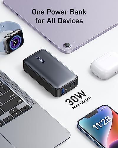 Anker Nano 10,000 m Ah Portable Charger – Ultra-Compact Power Bank with Integrated USB-C Cable for Fast Charging – 30 W Output for i Phone 16/15, Mac Book, Galaxy, Air Pods, and More – Eco-Friendly Design for On-the-Go Professionals