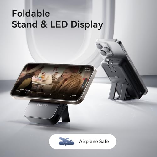 Sanag K69 5-in-1 Multifunctional Power Bank with Built-in AC Plug – 10000 m Ah High-Capacity Portable Charger for Seamless Multi-Device Charging, Magnetic Wireless Functionality, and Innovative Foldable Stand for Ultimate Convenience
