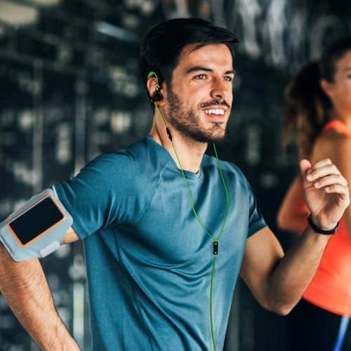 Sweatproof Wired Earbuds with Over-Ear Hooks – High-Performance Sport Headphones for Gym, Running & Jogging – 3.5 mm Jack Compatible – Enhanced Sound Quality & Secure Fit for Active Lifestyles