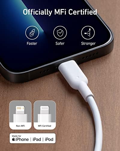Anker 20 W USB-C Charger Block with 6 ft MFi Certified Lightning Cable – Compact Fast Charging Solution for i Phone 14/13, i Pad Pro & More – Durable Nano Design with Advanced PIQ 3.0 Technology for Maximum Efficiency and Portability
