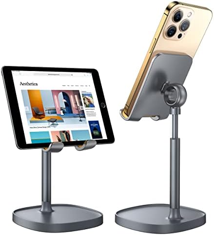 LISEN Cell Phone Stand Adjustable Phone Holer for Desk, Computer Office Desk Accessories for iPhone 16 Holder Women Kitchen Essentials Fits All Mobile Phones Switch Kindle iPads Tablet 4-10in Black – Enhanced Compatibility and Speed