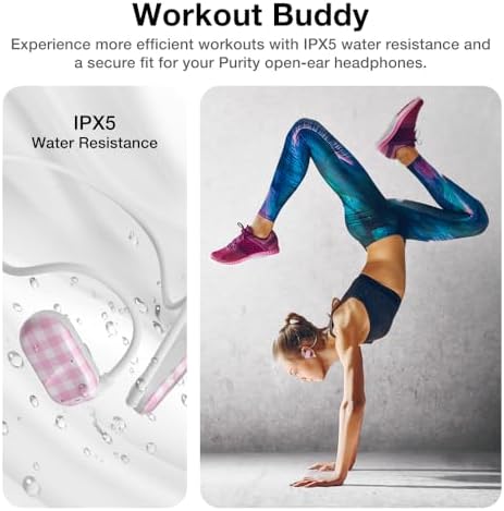Purity Air Open Ear Headphones – Advanced True Air Conduction Wireless Bluetooth Earbuds with Dual Mic for Clear Calls – Ergonomic, Sweat-Resistant Design for Active Lifestyles – Compatible with i Phone & Android – Ultimate Comfort and Audio Awareness