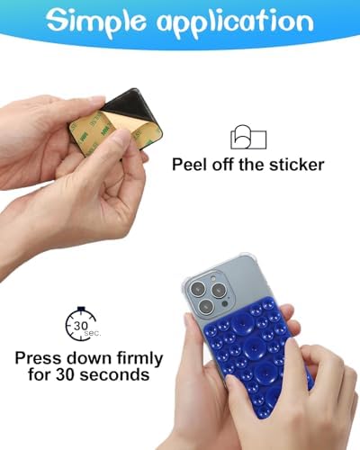 Revolutionary Silicone Octo Suction Cup Buddy Phone Mount – Hands-Free Multi-Function Grip for i Phone & Android Devices (Vibrant Blue, 5-Pack) – Ultimate Solution for Secure Navigation and Engaging Media Viewing