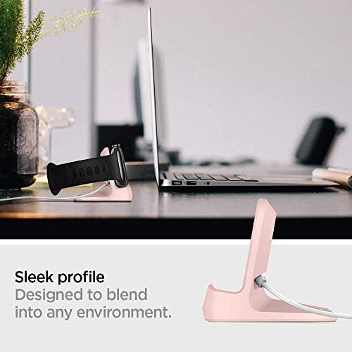 Spigen S350 Apple Watch Charger Stand – Durable TPU Dock with Non-Slip Base for Enhanced Stability and Fast Charging – Compatible with Ultra 2/1, Series 10, SE2, and More – Optimal Charging Solution for All Apple Watch Sizes – Sleek Design for Desk or Nightstand Use