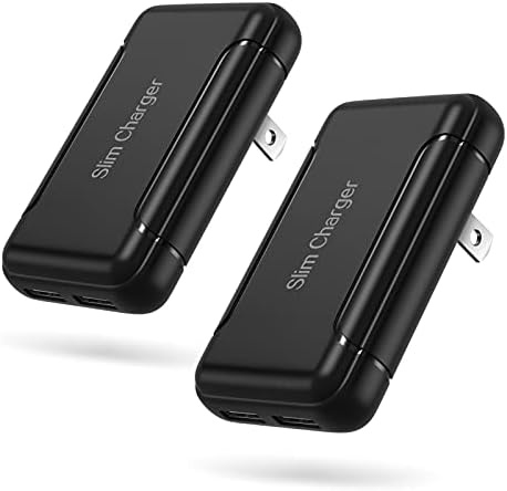 Ultra-Slim Dual USB-A Wall Charger 2-Pack – 3 A/5 V Fast Charging Block with Foldable Plug for i Phone 16 Series, i Pad, Samsung & Pixel Devices – Compact Travel-Friendly Charger for Efficient Power on the Go