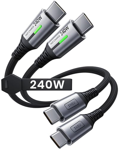 INIU USB-C Cable, [6.6ft, Blue] 2-Pack USBC Cable for iPhone 16 15 Pro Max/Plus, Samsung Galaxy S22 Ultra Note 10, Pixel 7a, MacBook, iPad, and More – Enhanced Compatibility and Speed