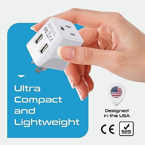 Compact Dual USB Travel Adapter for Effortless Charging in Australia, New Zealand, and China – Essential Type I Plug for Phones, Tablets, and Cameras – Quick Charge Capability with Universal Compatibility for Hassle-Free Global Adventures