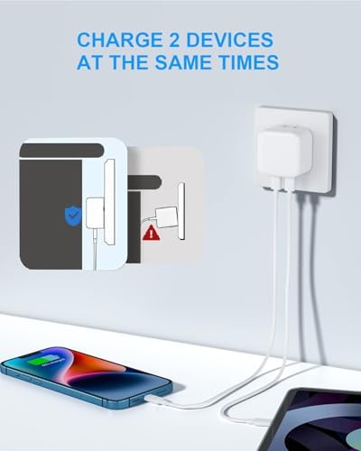 Universal 30 W USB-C Fast Charging Adapter with 6 ft Type C Cable – Optimized for Google Pixel 8/7/6/5 Series, i Phone 15/Pro/Pro Max, and Galaxy S25/S24/S23 – Compact Wall Charger for Effortless Power Delivery and Enhanced Device Compatibility