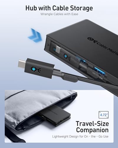 Elevate Your Connectivity with the Cable Matters 8-in-1 USB C Hub Multiport Adapter – Dual 4 K@60 Hz HDMI, 140 W Power Delivery, and Gigabit Ethernet for Unmatched Performance. Experience Lightning-Fast 10 Gbps Data Transfers with 2 USB-C and 1 USB-A 3.2 Ports, Perfectly Crafted for Seamless Device Integration. Ideal for Professionals Demanding Reliable Connectivity and Exceptional Visuals, This Compact Hub Supports One External Display on Mac OS, Making It Your Ultimate Travel Companion for Enhanced Efficiency and Power Management. Redefine Your Workspace Today!