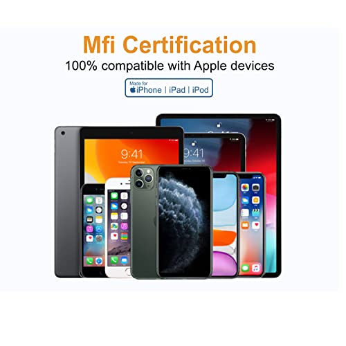 Ultimate i Phone Charger Cord Set – 4 Pack (1.5/3/6/6 FT) | MFi Certified Lightning Cables for Fast Charging | Compatible with i Phone 13, 12 Pro Max, Mini, 11 Pro, XS, XR, X, 8, 7 Plus, 6 s, 6 SE (2020), i Pad, i Pod | Durable Nylon Braided Design for Tangle-Free Convenience | Elevate Your Charging Experience with Enhanced Compatibility and Speed