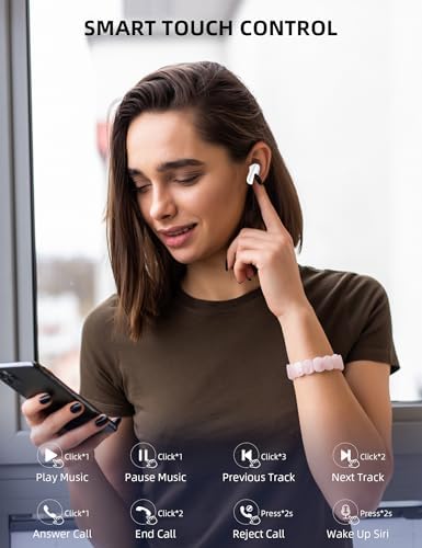 Unleash Superior Sound Quality with ACAGET Wireless Earbuds – Premium Bluetooth Headphones Compatible with i Phone 16, 15 Pro Max, 14 Plus, 13, 12 & Samsung Galaxy S25 Ultra – Advanced Noise-Canceling Microphone for Unmatched Call Clarity – All-Day Playtime with Ergonomic Comfort for Effortless Listening on the Go